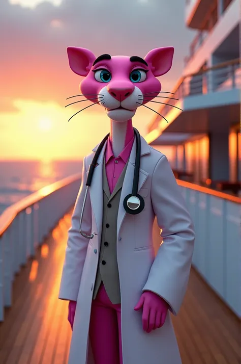 Pink panther doctors cruise ship background HD realistic 