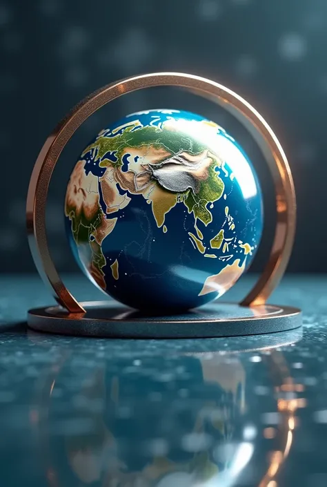 create logo for a youtube channel as in a mirror appears a globe of india looking realistic