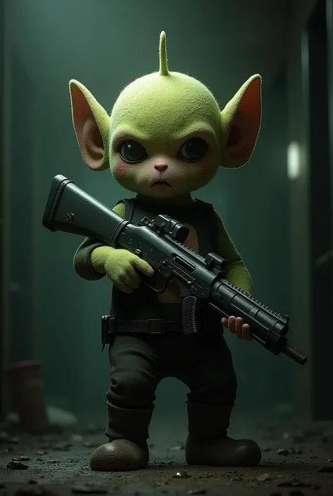 Slendytubbies OC with a gun