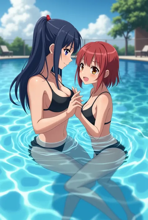 Brother and sister fucking in the swimming pool naked anime