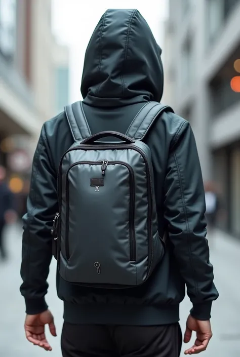 A back pack with a build in as in connected hat/ hoodie. The hoodie should be connected to the bag!!!