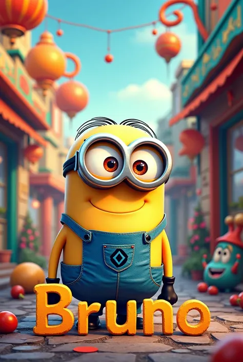 poster sign with the name Bruno, set in the minion graphic universe