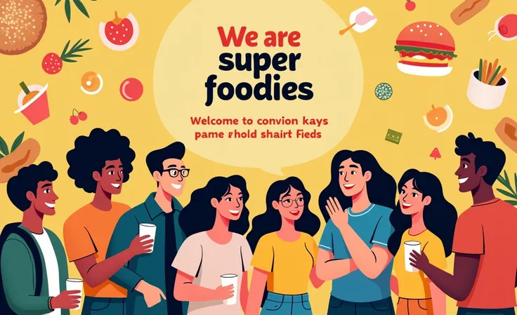 
Add logo we are super foodies
Write text - Welcome to the groups
Write text - what is your favourite food?