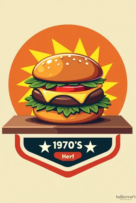 70s burger dinner logo with no visible letters or words