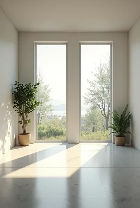 Imagine a room with two large sized windows