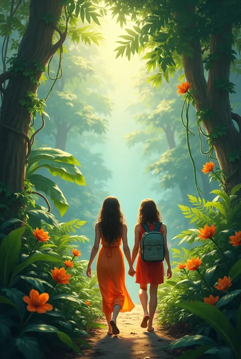 aesthetic jungle story of two friends going 