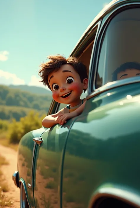 A car with boy