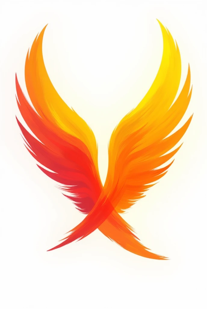 Yellow and red brush strokes like cute wings for logo with no background transperant png image 