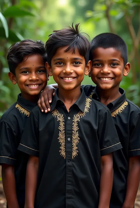 Black shirt with green vasti Kerala boys