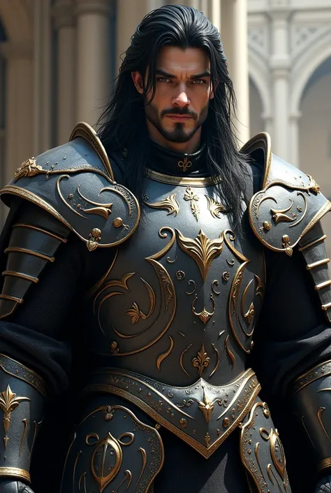 Prince Man, of armor, blackquality hair, gray eyes