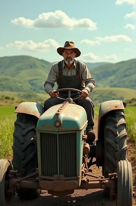 Farmer in traictor 
