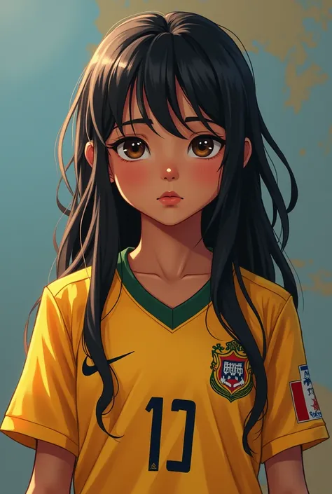 A nine-year-old trying out for Santos to become a professional player and he has dark hair,The girl is now fourteen years old and is in Flamengo&#39;s professional base 
