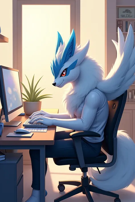 RESHIRAM Beautiful working in an office furrys
