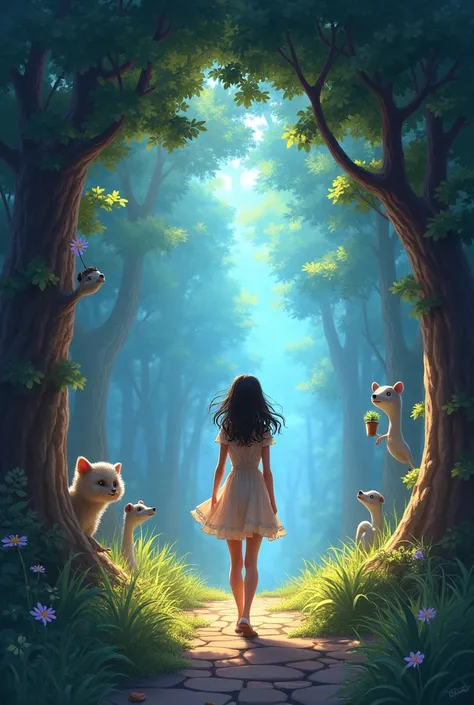 She unlocked it and stepped into a magical world where animals talked, trees glowed, and time stood still.