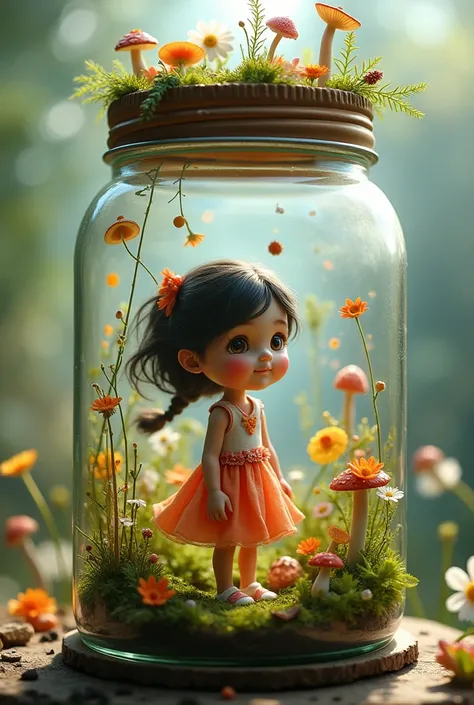 inside jar　Diorama　　youth　Girl