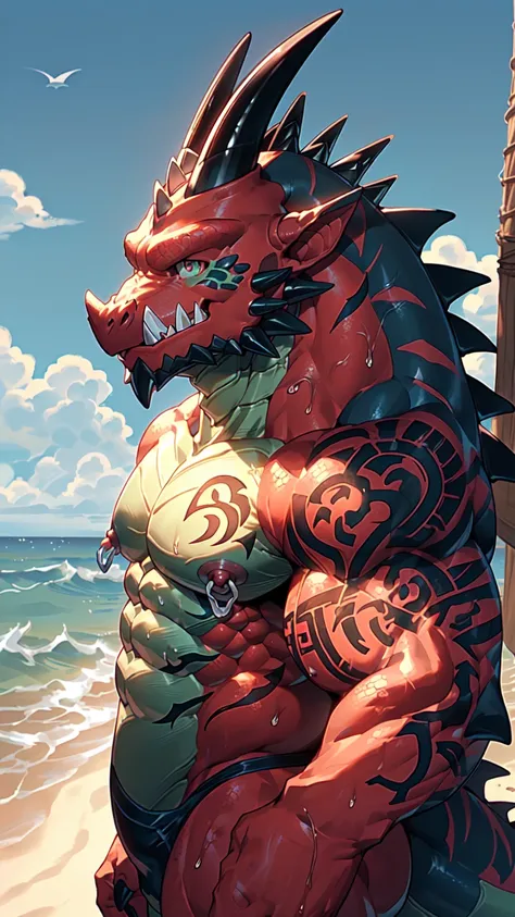 (naked:1.7), (solo:1.4),furry,anthro,kemono, (lizard:1.4), (reptile:1.4),(dragon:1.7),(orc:1.5),(tattoo:1.7),(teeth),(scalie:1.3...