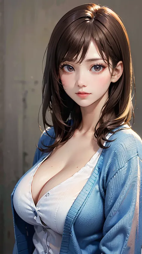 ((Highest quality, 8k, masterpiece :1.3)), (Sharp focus :1.2, Beautiful woman with perfect figure :1.4, Slim Abs), ((Big Breasts, Accentuate your cleavage:1.2)), (PhotoRealistic:1.4), (Realistic:1.4), (Brown Hair:1.5), Highly detailed face and skin texture...