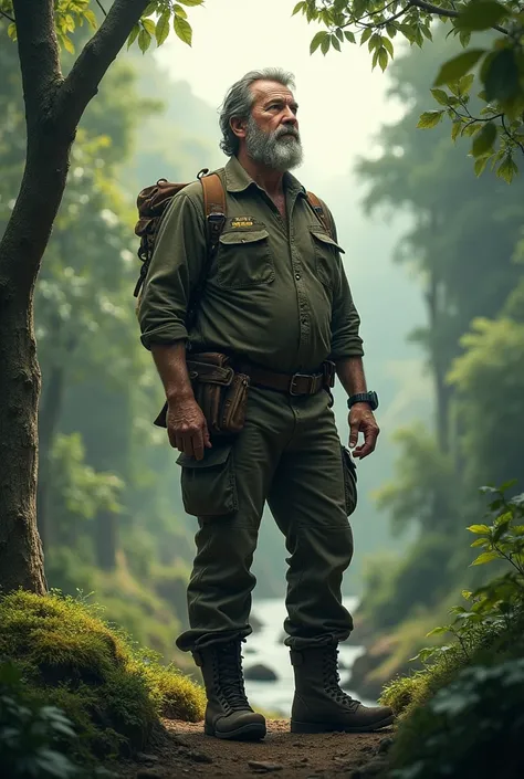 A man standing in the nature place