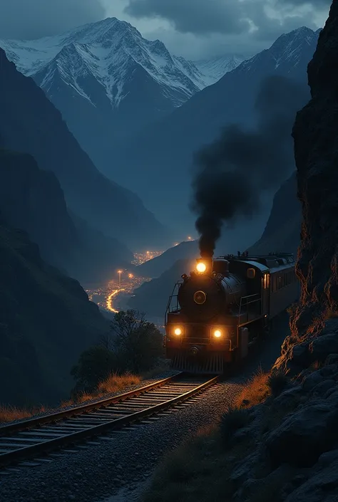 Andes train driver in the dark in town