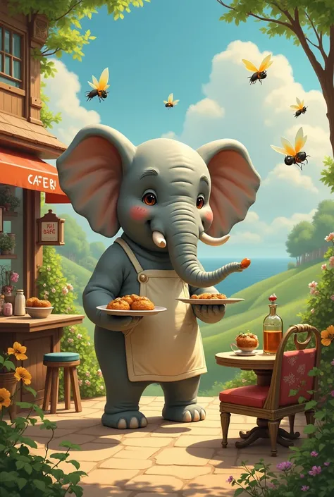 Elephant with a fly cafe