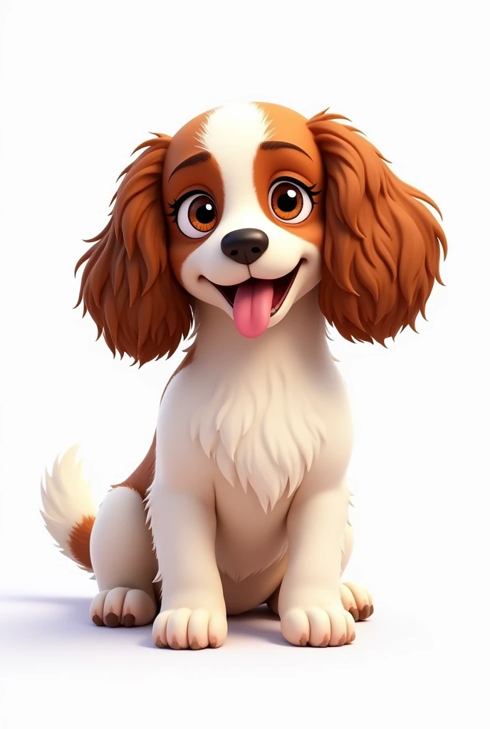 ((officially)) ((masterpiece)) ((Best quality)) ((detailed)) cartoon spaniel on white background