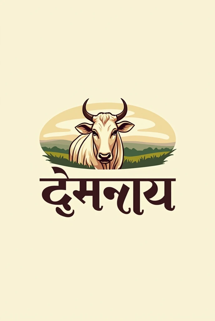 Generate a logo for a dairy business. The name of the dairy is in Marathi and it is मांजरा