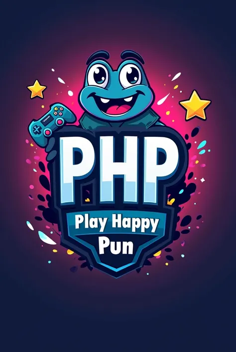 Make me an esports logo "Play Happy Pun" (php) with an esport theme It&#39;s simpler and easier for everyone to remember and less scary and there are additional elements of methodological references to make it even simpler