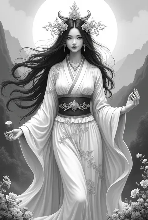 kimono、woman、Black and White、landscape、smile、Freena Style、god、Big Breasts、Erase the letters
