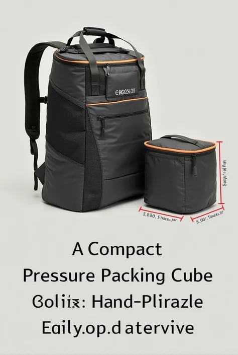 Compact pressure packing cube kit that can be made by hand and fits in a backpack 