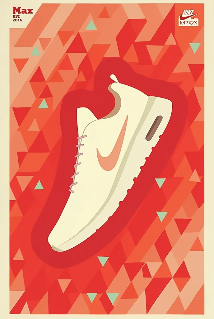 Use as inspiration the Air Max pulse NIKE poster as inspiration to recreate the same image just that using as inspiration the max bill poster which has diferent colors like different shades of red in different triangles sizes . minwhile I need the shoe to ...