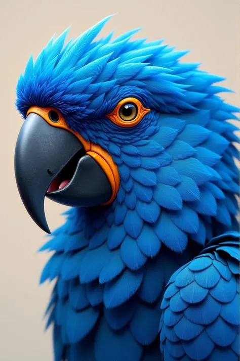 Blue Macaw Bird Head 