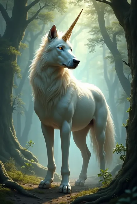 Combination of wolf and unicorn
