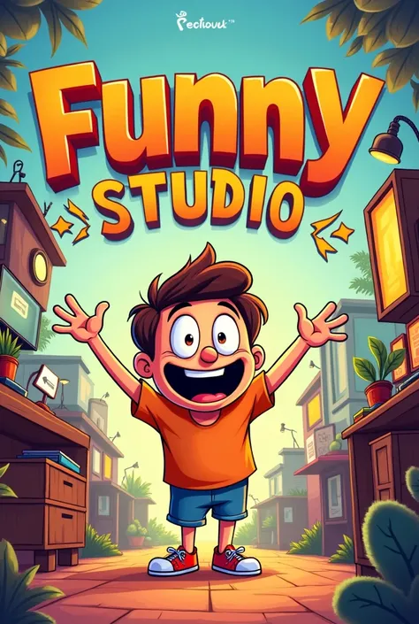 Create a simple image for my youtube channel and title is -Welcome to Funny Studio