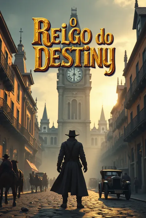 Time travel, going back to the past, Action, citys, This image is for the cover of a book I&#39;m writing called The Clock of Destiny. Write the name of the series in a giant letter that fills the image with the following name, this is the title &#39;The C...