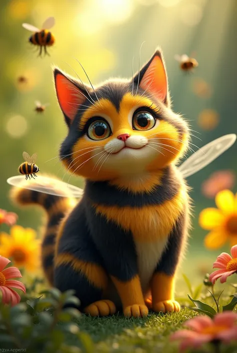 Imagine a bumblebee cat