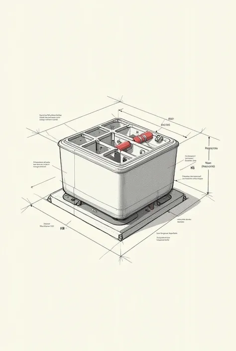 square all in one cooking pot sketch plan 