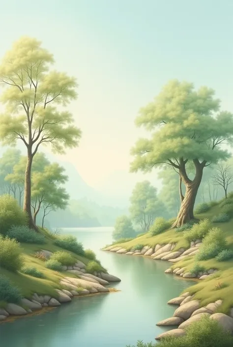 Jean-Gabriel Charvet, Joseph Dufour created the landscape"A serene landscape painting with a soft and harmonious color palette. The trees and bushes are depicted in various shades of gentle green, ranging from light and muted greens to slightly more satura...