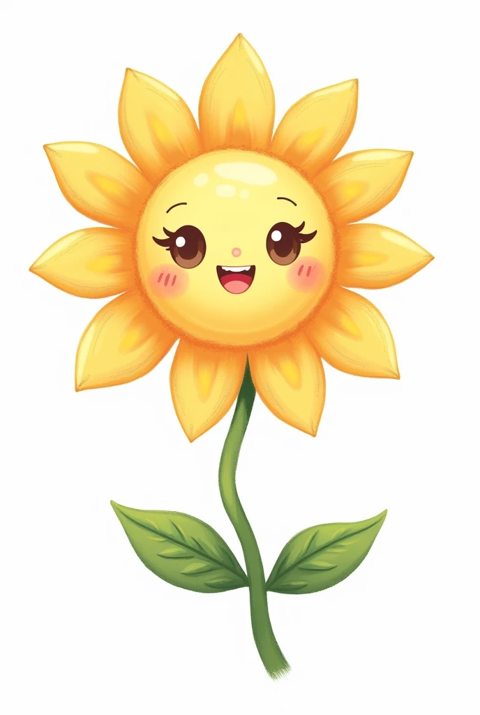 a smiling flower with nurse chaoeu kawaii hand draw style white background