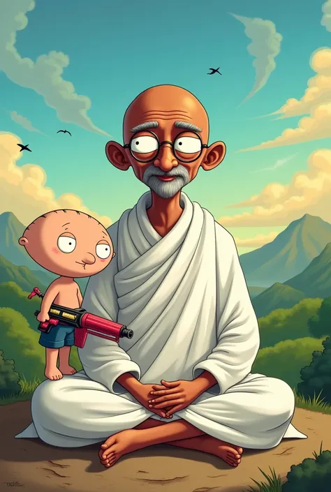 Gandhi with Stewie Griffin 