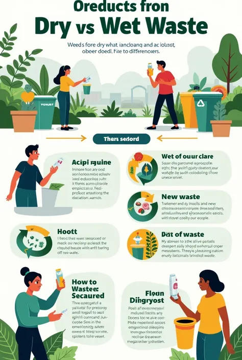 Create a poster about how to manage dry and wet waste.  In English