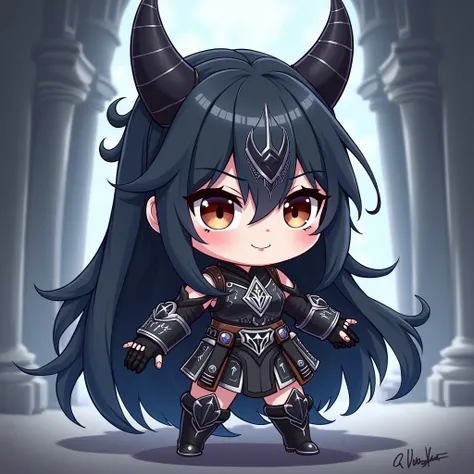 ## **Veronica Elizabeth (Viking Chibi Anime)**

**Appearance**  
- **figure**: Chibi firm and slightly leaning forward, high in proportion.  
- **fur**: Pale with a touch of grey.  

**face**  
- **eyes**: big ones, Dark brown with intense shine.  
- **exp...