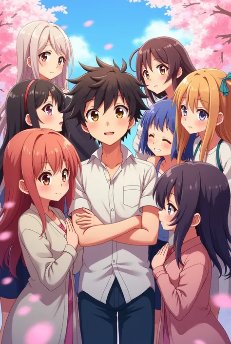 An anime harem 
