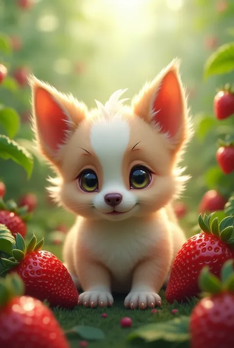 Sibilind dog,so cute,big eyes,strawberry garden