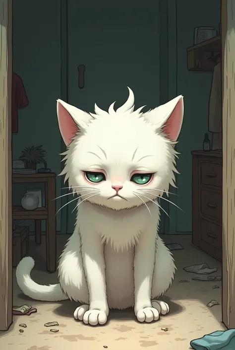  If a cat acts scared, hides, or one cat starts peeing or pooping in inappropriate places,furry white catboy who is poor and ugly 