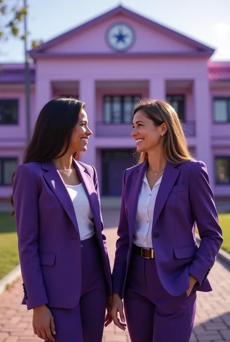 2 Brazilian women candidates for a party in the purple school