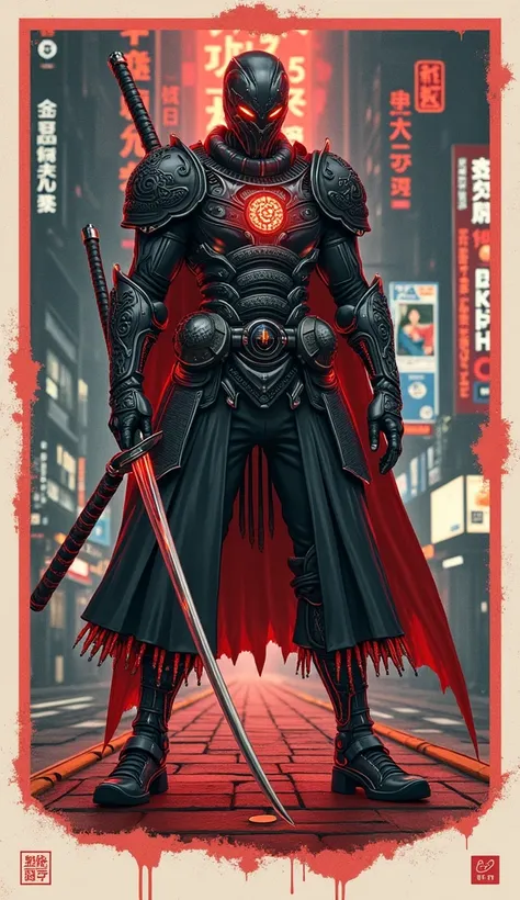 araffe dressed in a black suit holding a sword and a sword, cyborg samurai, cyber japan samurai armor, cyberpunk samurai, very beautiful cyberpunk samurai, full samurai armor spiderman, bio - mechanical ninja samurai, portrait of a cyberpunk samurai, cyber...