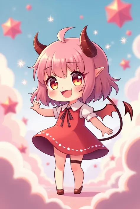 Anime Style　Small devil　One girl　cute