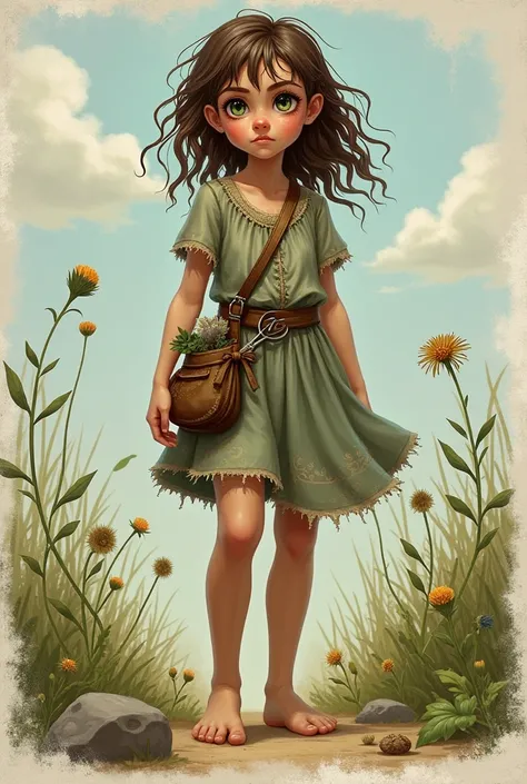 Thistle (The Girl):

Clothing: Thistle wears a faded dress with torn edges, and like Briar, her clothes are worn and patched. She’s always barefoot, preferring to feel the earth under her feet, but this also makes her reckless. She has a small pouch tied t...