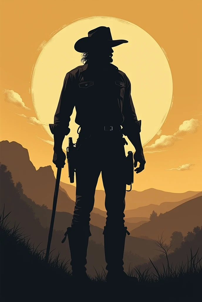 silhouette work cowboy