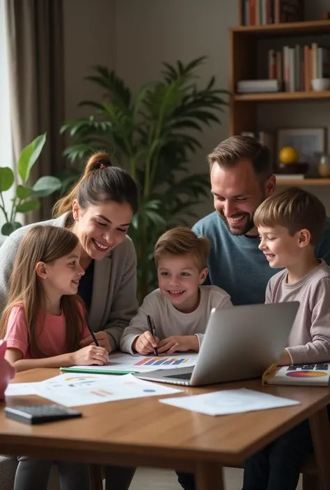 Parents teaching their children financial literacy